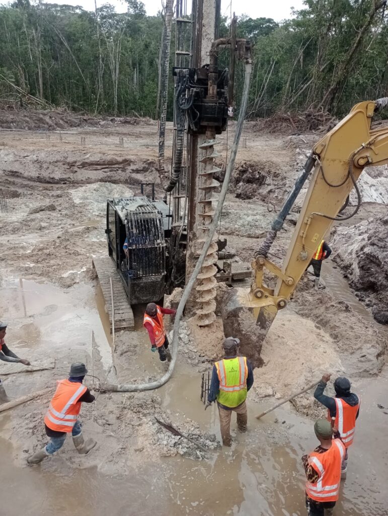 CFA Pile Bridge Construction: Drilling of CFA Piles